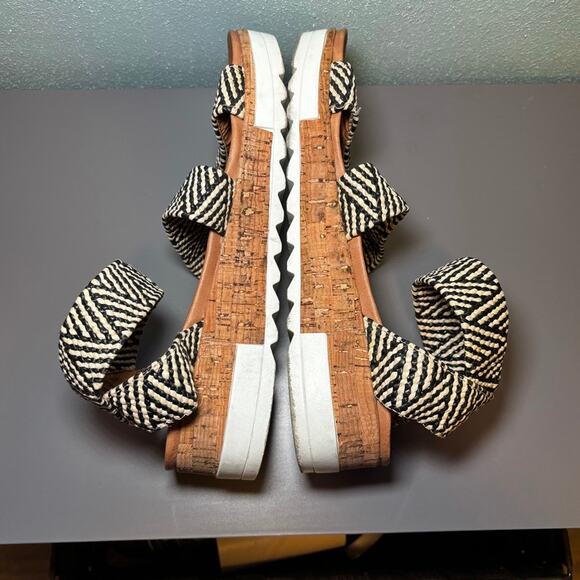 Catherine Malandrino Womens Woven Platform Sandals Black White Size 7.5 - Picture 8 of 10